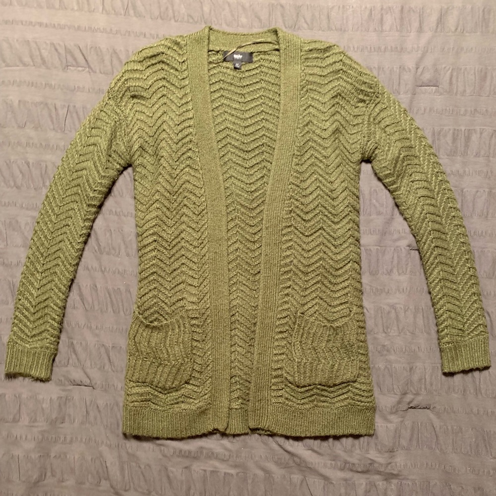 Army Green Knitted Cardigan